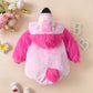BABWWNIX Toddler Baby Boy Girl Halloween Animal Costume Fuzzy Warm Hooded Romper Funny Cosplay Zip-Up Jumpsuit Outfits Gifts (E-