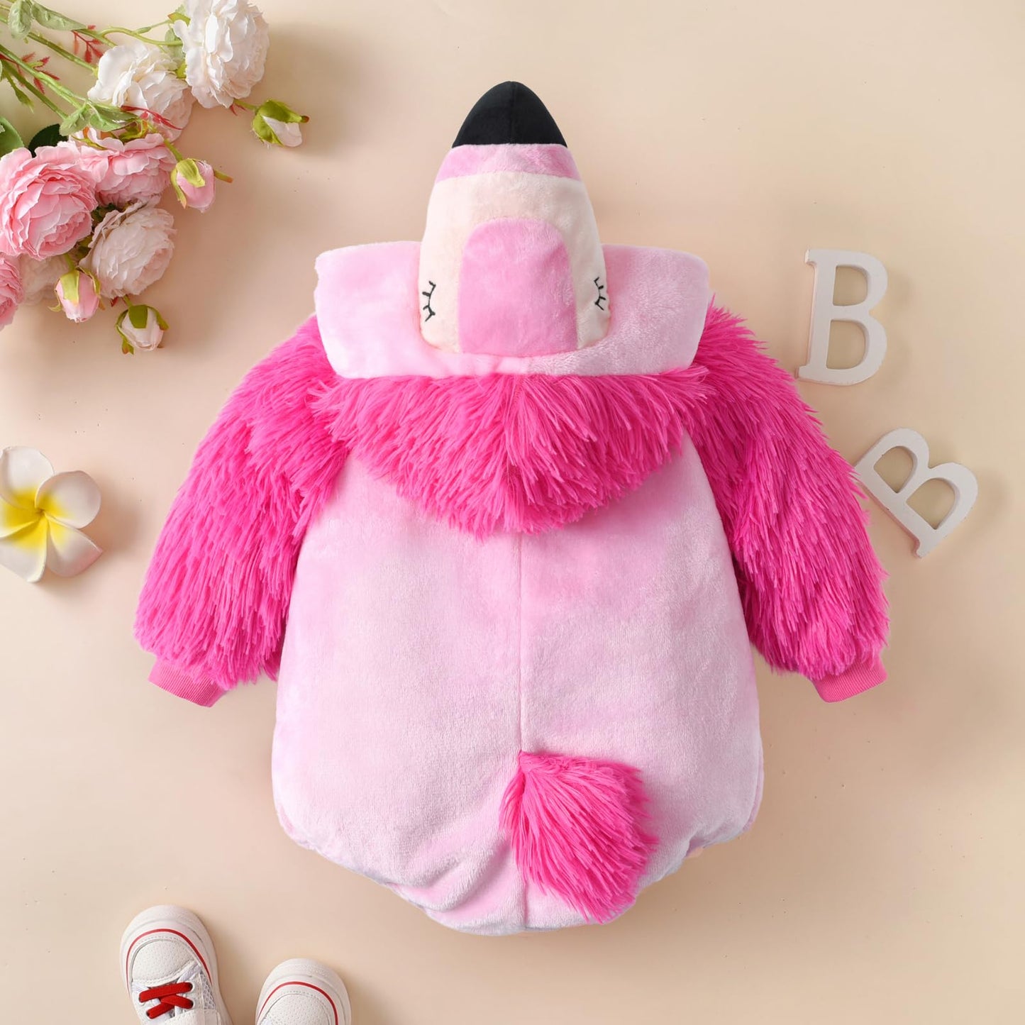 BABWWNIX Toddler Baby Boy Girl Halloween Animal Costume Fuzzy Warm Hooded Romper Funny Cosplay Zip-Up Jumpsuit Outfits Gifts (E-