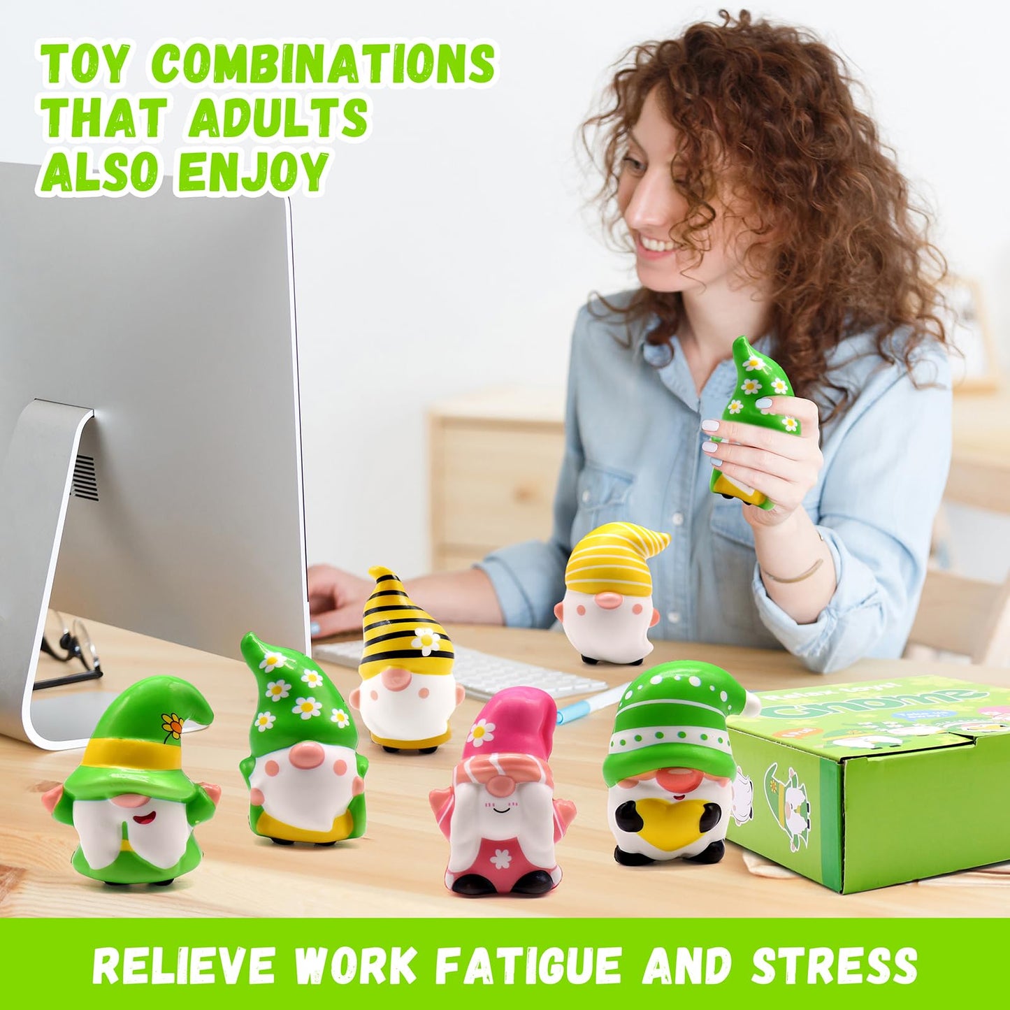 Joinbo 6 Pack Gnomes Squishies Toys Slow Rising Stress Relief Super Soft Squeeze Kawaii Cute Basket Stuffers Gifts For Kids,Boys