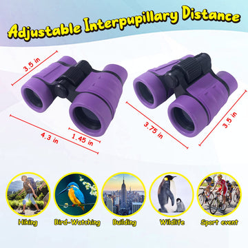 Essenson Binoculars For Kids Toys Gifts For Age 3-12 Years Old Boys Girls Kids Telescope Outdoor Toys For Sports And Outside Play Hiking, Bird Watching, Travel, Camping, Birthday Presents (Purple)