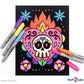 Super Pack of 18 Fuzzy Velvet Coloring Posters (Kids Themed - Day of the Dead) - Halloween and Dia de Los Muertos Coloring Craft