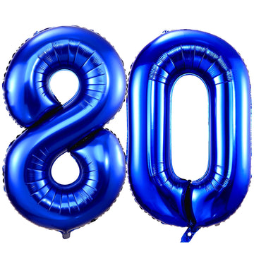 Navy Blue Number 80 Balloons,40 Inch Dark Blue 80Th Birthday Balloons Large Foil Mylar Balloons Number 80 For Birthday Party Anniversary Decorations (Navy Blue Number 80)
