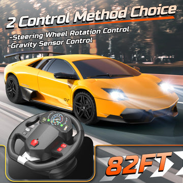 HOLYFUN Remote Control Car for Boys, 2.4Ghz Hobby RC Race Car Toys with LED Lights, Ideal Gift for Kids and Adults