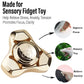 Freelove Metal Fidget Spinner, Stainless Steel Heavy, Long Spinning Toys, Cool Silent, Small Mini Fox Figette Spiner For Adults Men Anxiety, Quiet Bearing, Gold