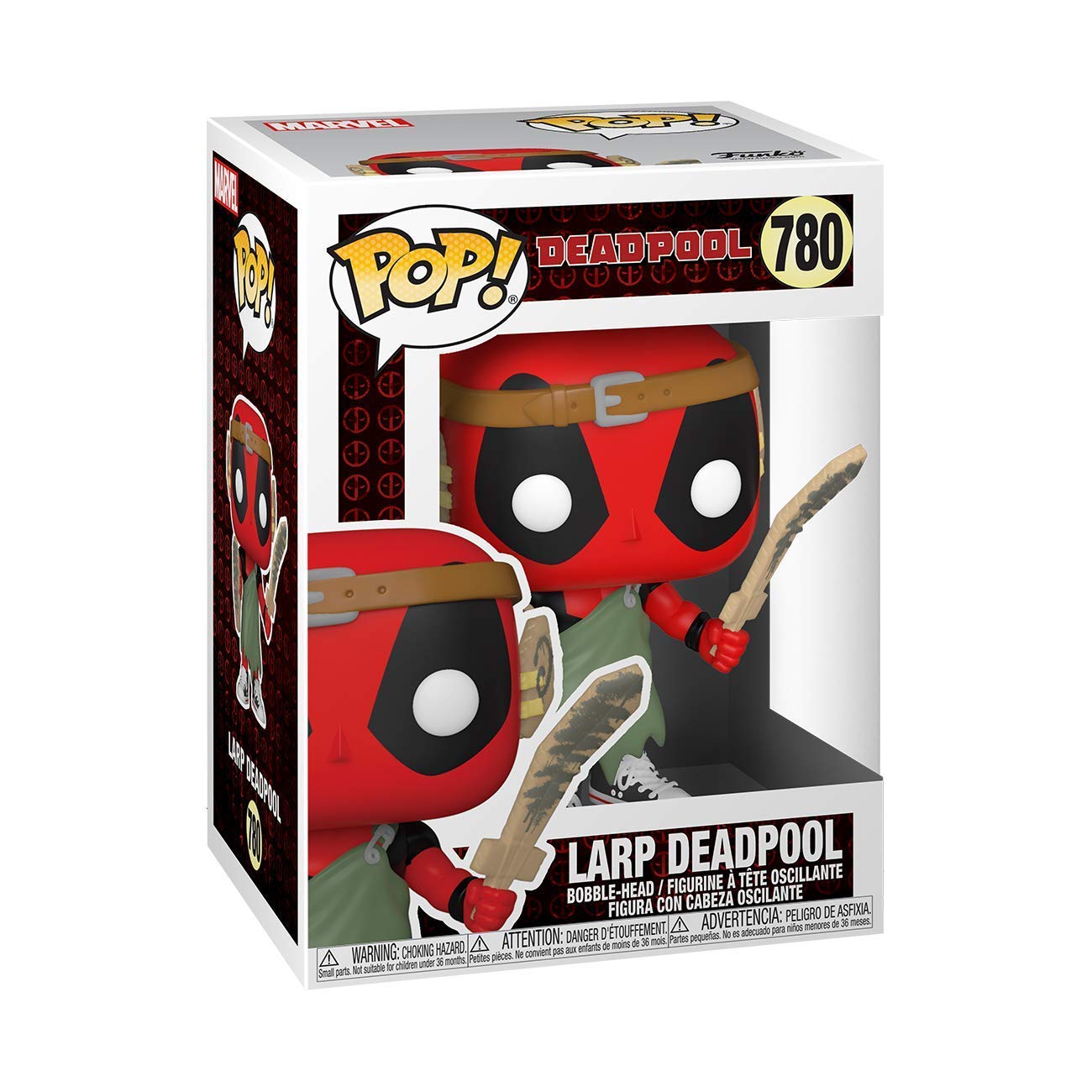Funko Pop! Marvel LARP Deadpool 30th Figure, Vinyl, Standard Size, Multicolor, Model 54690