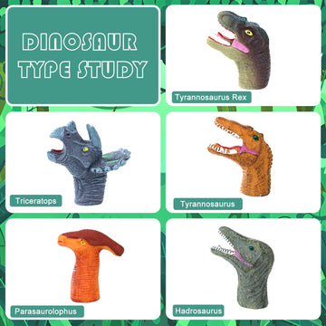 5Pcs Dinosaur Finger Puppets, Dinosaur Birthday Party Decorations Supplies Finger, Rubber Finger Puppets, Bath Finger Puppets Ba