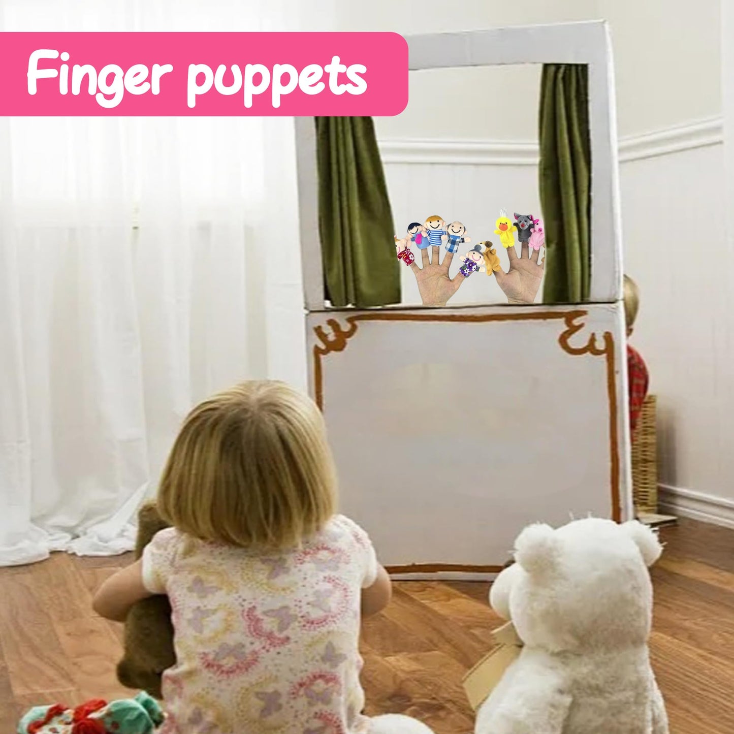 12 PCS Finger Puppets Set Mini Stuffed Animals Finger Puppet for Storytelling Teaching Shows Schools Birthday Party Gift Favor S