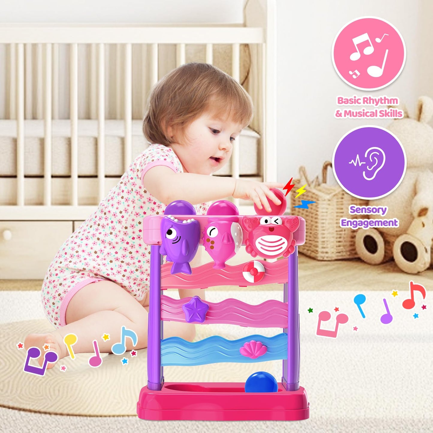 Yegeer Toys For 1 2 3 Years Old Girls, Musical Toys For 6-12-18-24 Months, Interactive Toddler Toys, Montessori Toys, Christmas