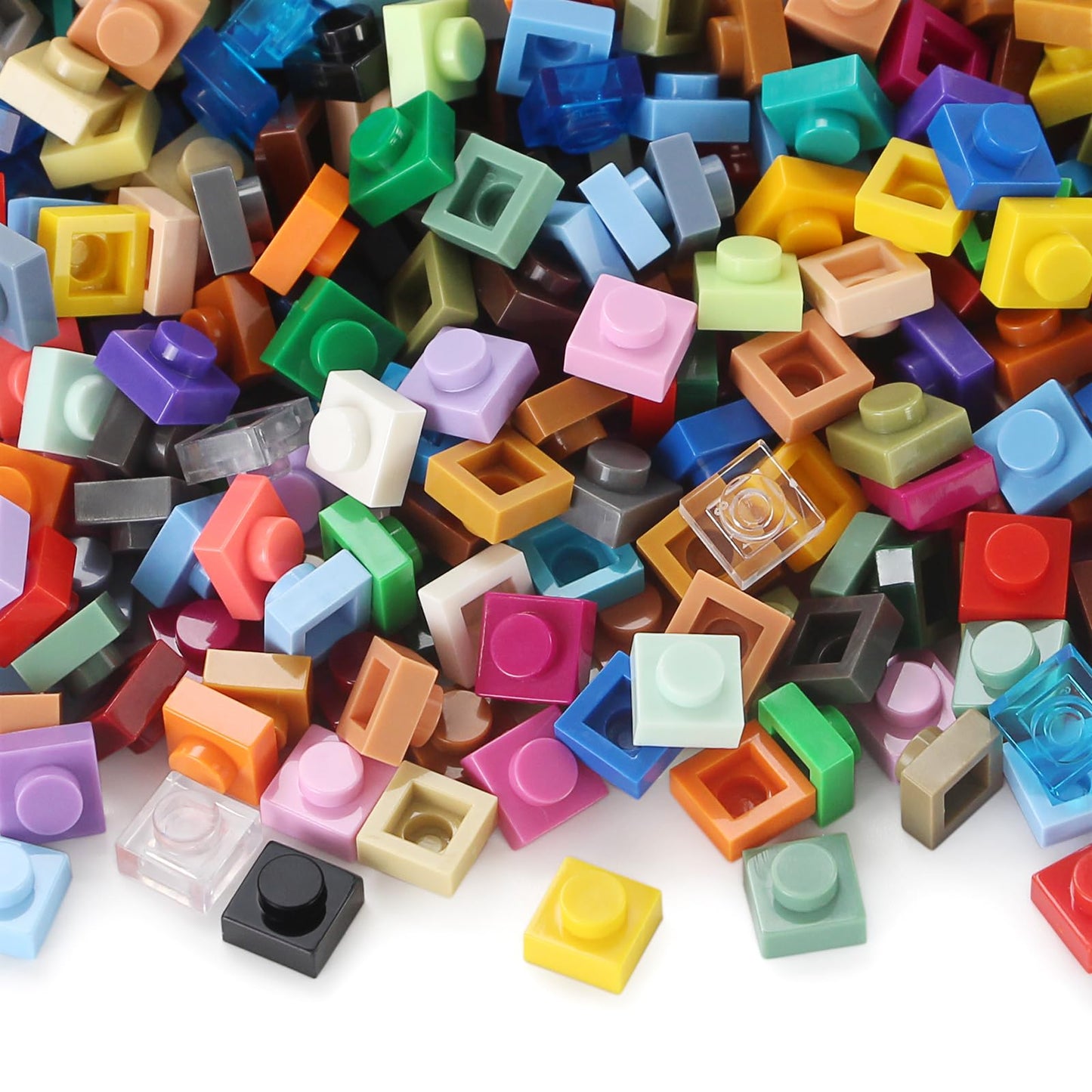 Feleph Basic 2300 Pieces Plate 1x1 Bricks 46 Colors Parts Building Play Blocks Set Toy Classic Accessories Compatible with 3024