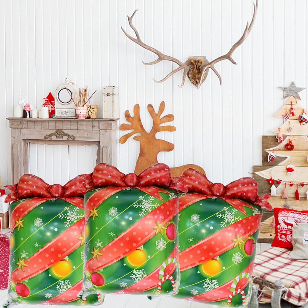Hadckja Christmas Gift Balloons Christmas Balloons Christmas Gift Foil Balloons For Christmas-Themed Party Birthday Party Suppli