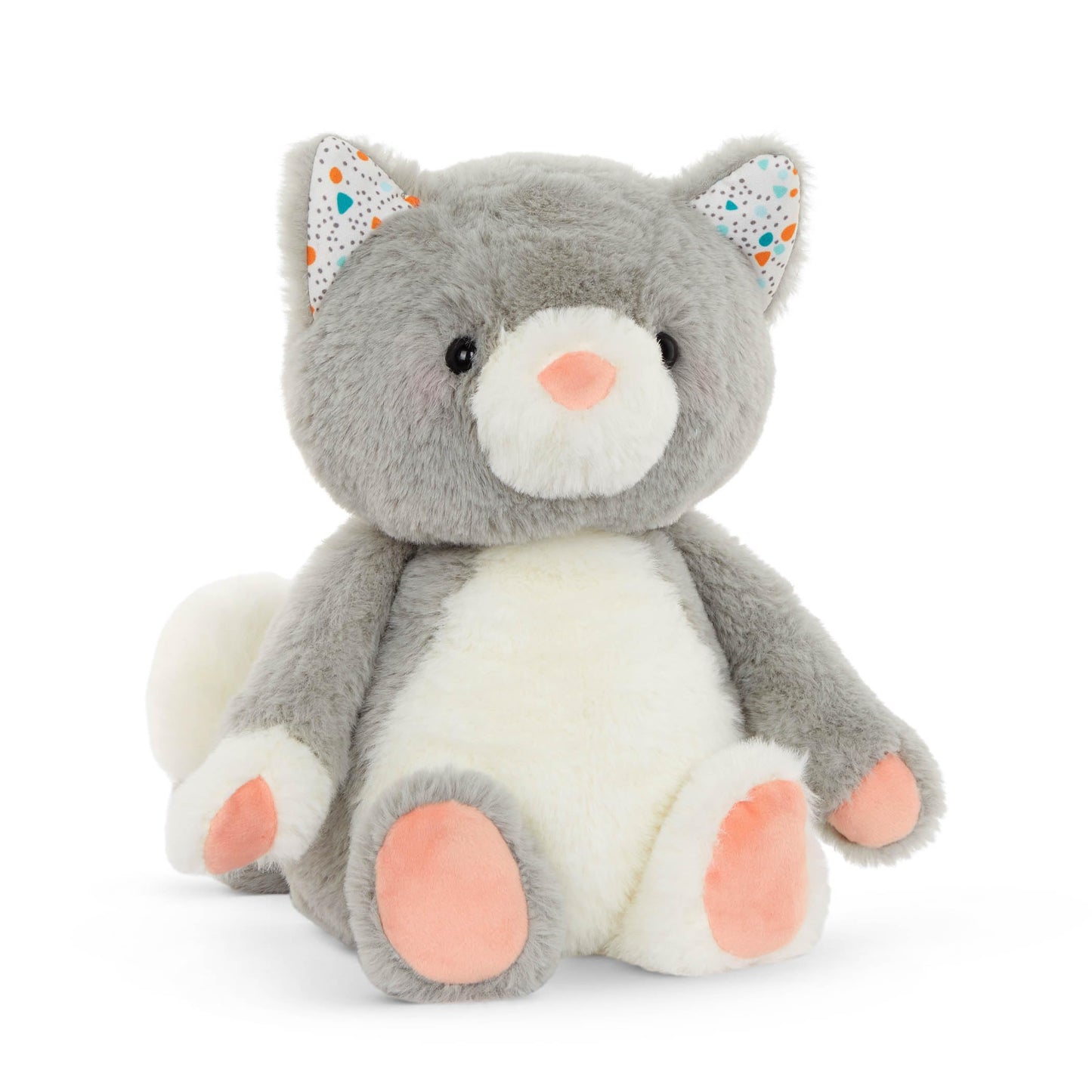 B. Toys- B. Softies- 12' Plush Cat- Stuffed Animal – Super Soft Kitten – Gray & White – 12” – Washable – Baby, Toddler, Kids – Happyhues – Cloudy Cosmo – 0 Months +