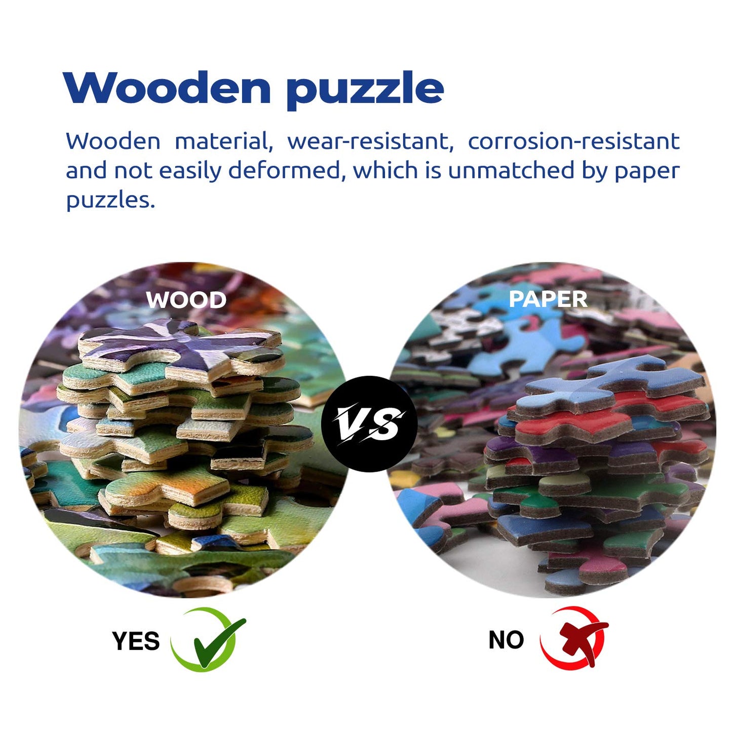 najiaxiaowu Classic Jigsaw Puzzle 1000 Pieces Colorful Elephant Wooden Art 75x50cm DIY Home Decoration