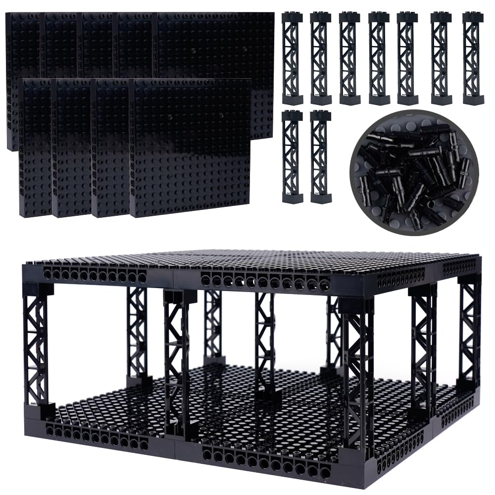 Wsryltch Brick 16X16 Plate 1/3 With Holes,Pins Suppor Pillar Accessories Pack,Pixel Art Painting Base Classic Building Block Bul