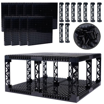 Wsryltch Brick 16X16 Plate 1/3 With Holes,Pins Suppor Pillar Accessories Pack,Pixel Art Painting Base Classic Building Block Bul