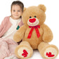 Maogolan Giant Teddy Bear 35' Stuffed Animal - Red Heart Footprints Big Teddy Bear Plush For Valentines Gift,Anniversary,Long Distance