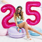 40 Inch Giant Hot Pink Number 5 Balloon, Helium Mylar Foil Number Balloons For Birthday Party, 5Th Birthday Decorations For Kids