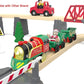 Christmas Train Set For Toddlers, Electric Train Toys For Wooden Tracks, Battery Powered Toy Train Includes Music & Lighting, Motorized Train Compatible With Brio, Thomas & Friends