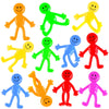 POPLAY 60PCS Bendable Smile Face Figures - Stretchy Rubber Fidget Toys, Medium, Multi-Color for Stress Relief & Party Favors