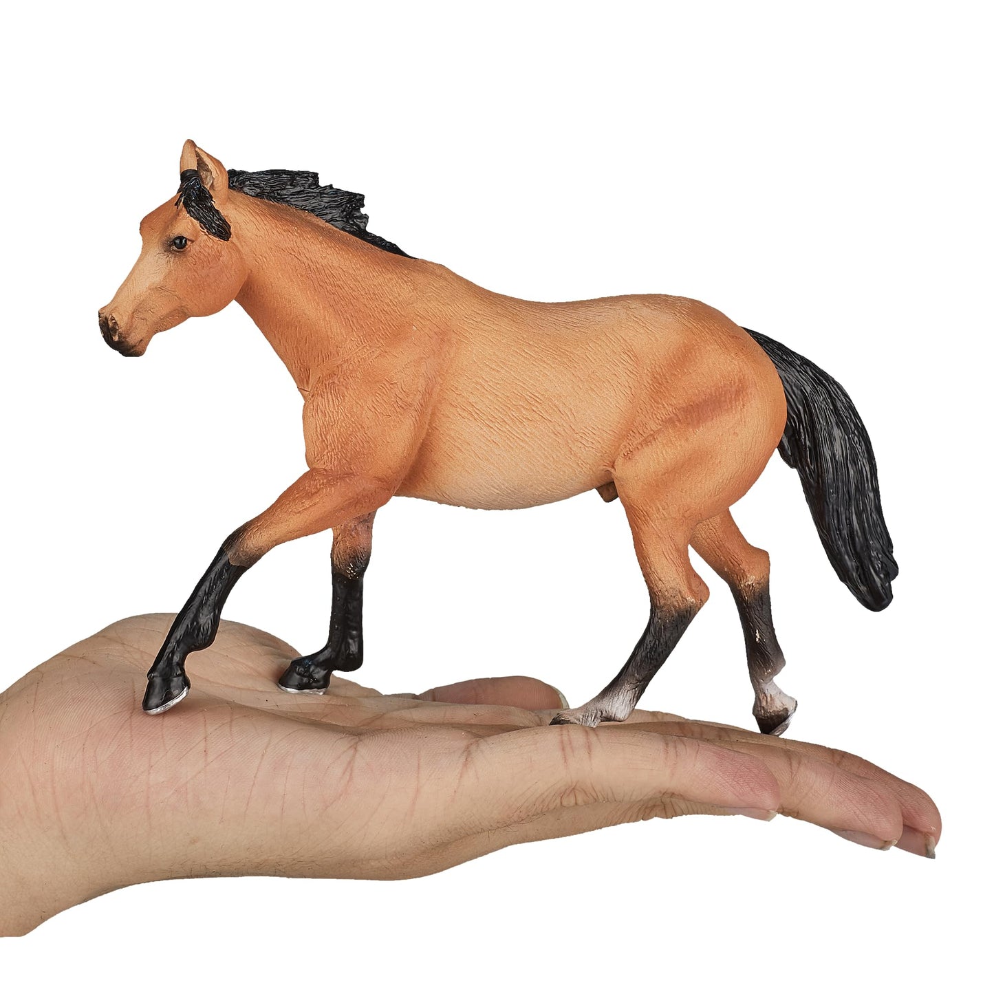 Mojo Buckskin Quarter Horse Realistic Equestrian Horse Club Hand Painted Toy Figurine