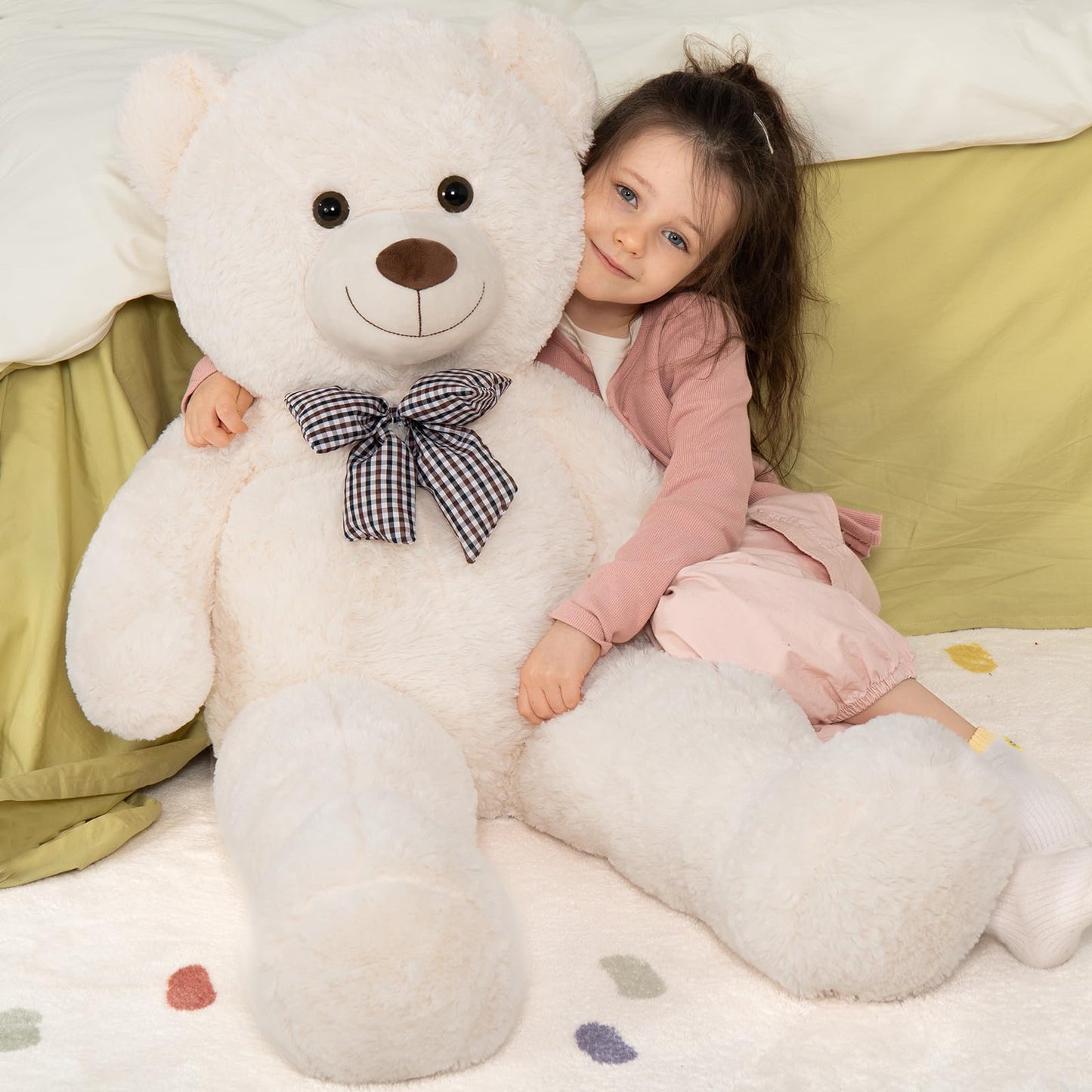 Maogolan Giant Teddy Bear Big 4 Feet Stuffed Animal Stuffed Bear Baby Shower Life Size Large Teddy For Girlfriend Boyfriend Wife Children