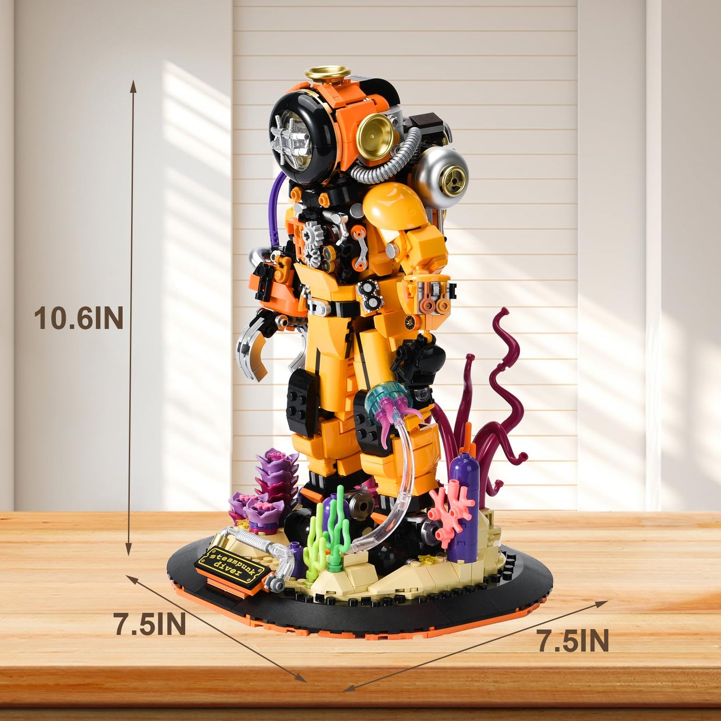 BNG STeam Diver Building Set for mature-themed Home or Office Decor Collection Toy STEM Building Block Gift for Teens Boys and Girls 8-14 (1286pcs)