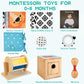 Woodmam Montessori Toys For Babies 0-6 Months, 9 In 1 Learning Educational Sensory Toys For Newborn 0-3-6 Months, Includes High Contrast Cards, Baby Tissue Box Toy, Spinning Drum, Teether And More