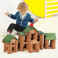 Wondertoys 328 Pcs Wooden Logs Set Ages 3+, Classic Building Log Toys For Kids, Creative Construction Engineering Educational Gi