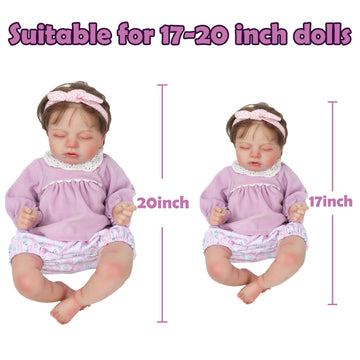 Wooroy Reborn Baby Doll Clothes 20 Inch For 17-20 Inch Reborn Doll Girl Purple Reborn Baby Dolls Outfits Reborn Baby Clothing Baby Sets