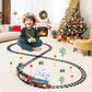 Juqu Train Set For Boys -Remote Control Train Toys-Electric Train W/Smokes, Steam Locomotive W/Lights & Sound, Cargo Car And Tra