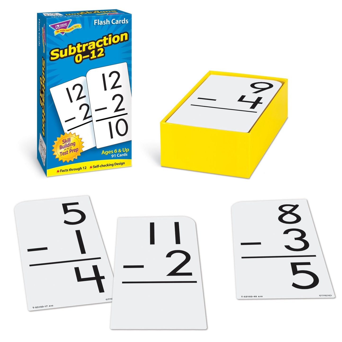 Trend T53103 Skill Drill Flash Cards, 3 X 6, Subtraction