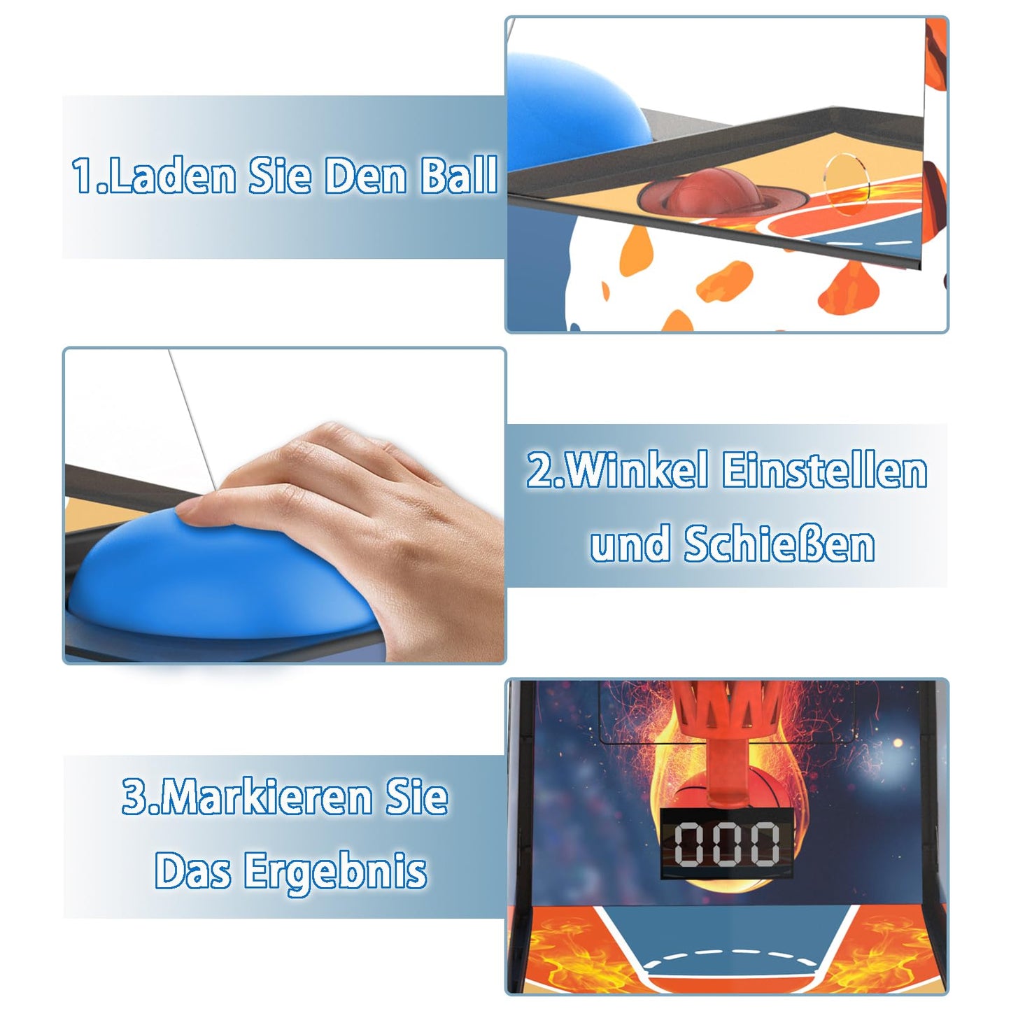 Golden Security Mini Basketball Game - Tabletop Basketball Toy for Kids & Adults, Blue, Model TLJ-010, Stress Relief Desk Game