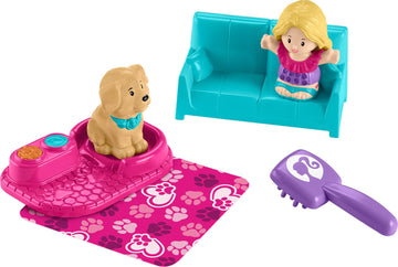 Fisher-Price Little People Barbie Toddler Toys, Pet Sitter Theme with 2 Figures for Pretend Play for Kids Ages 18+ Months