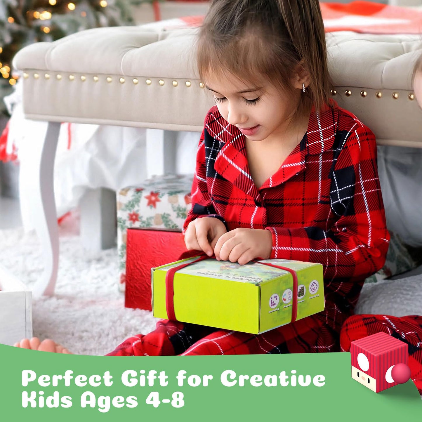 Dufvrpe Minecraft Magnetic Blocks - 48Pcs The Plumber Is Out - 1'' Creative Magnacraft Magnetic Building Cubes Gift Set For Kids