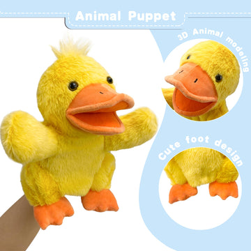 Okegztoa Hand Puppets Duck Puppets,9'' Realistic Stuffed Animal Puppets For Toddlers Duck Stuffed Puppets For Kids With Movable