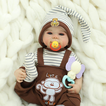 Kdudgso Realistic Reborn Baby Dolls 20'' Sweet Smile Lifelike Newborn Baby Doll Full Vinyl Body Poseable Real Life Like Toddler