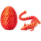 Dragon Egg 3D Printed Dragon Fidget Toys For Adults,Posable Flexible Crystal Dinosaur 3D Printed Articulated Dragon Christmas Toys Gifts For Autism/Ad (Laser Red)