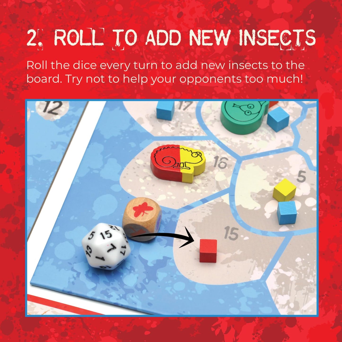 Last Night Games Life of a Chameleon | Mensa Select Strategic Board Game for Adults and Families | Eat Bugs, Avoid Snakes