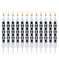 12pcs Black and White Checkered Flag Candles, Soccer Party Birthday Candles Charm Racing Cars Themed Candle for Sports Fans Birt