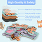 Astaron 3D Magnetic Animal Puzzle With 60 Puffy Stickers For Toddlers, 41 Pieces Puzzles Preschool Education Learning Travel Toy