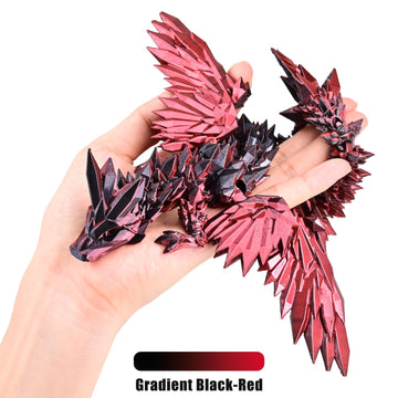 Locyfens 3D Printed Dragon With Wings Flying Dragon, Articulated 3D Dragon Toys, 3D Printed Crystal Wing Dragon Without Dragon E