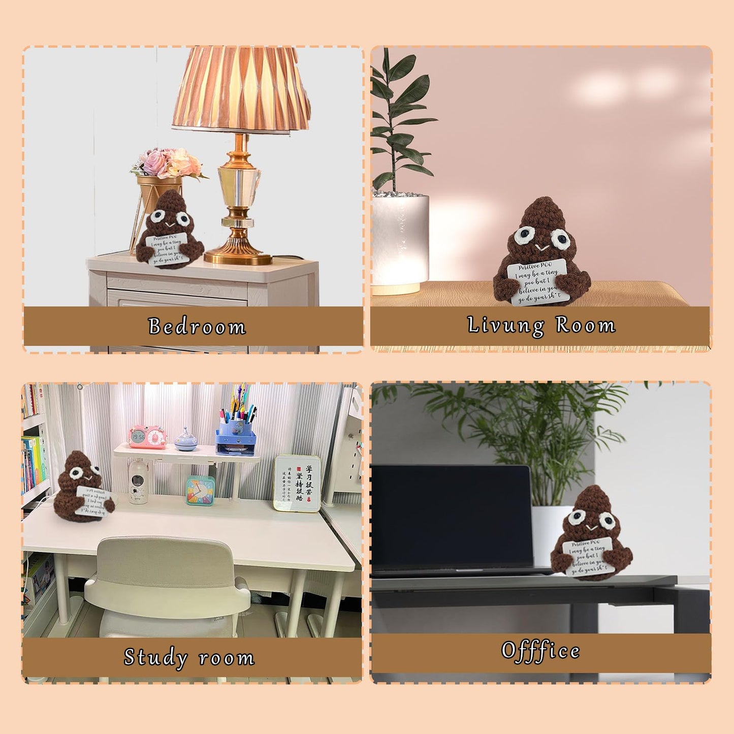 CARAFAST Funny Mini Positive Poo - Cute White Elephant Gag Gift for Birthdays, Ideal for Parties and Fun Celebrations