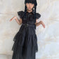 Grivos Wednesday Addams Costume Girls Dress For Kids Wednesday Costumes Halloween Cosplay Party With Belt Wig Socks4-14Y