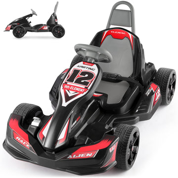 ELEMARA Electric Go Kart for Kids, 12V 2WD Battery Powered Ride On Cars with Parent Remote Control for Boys Girls,Vehicle Toy Gi