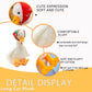 Chelei2019 13.8'' Goose Plush Funny White Goose Stuffed Animal Toy Cute Doll Kids Gift (Turban)