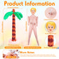 Liliful 2 Pcs Hawaiian Inflatable Blow Up Doll Set 59'' No Moving Part Judy Doll Summer Inflatable Palm Tree Pool Raft Hula Skir