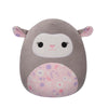 Squishmallows 12-Inch Elea Grey Lamb Plush - Soft Polyester with Pink Floral Belly, Model SQER00880