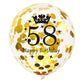 SHUNTAI 58th Birthday Balloons, Black and Gold, 12 Inch Latex Confetti, 15 Pack, Happy 58th Anniversary Party Supplies