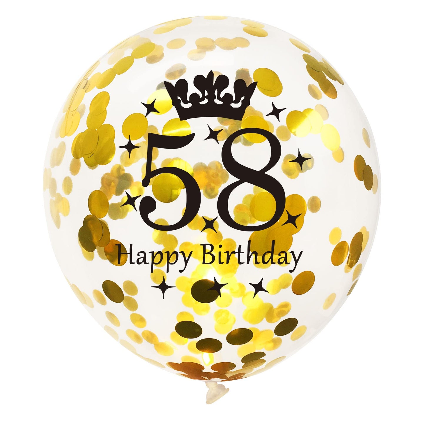 SHUNTAI 58th Birthday Balloons, Black and Gold, 12 Inch Latex Confetti, 15 Pack, Happy 58th Anniversary Party Supplies