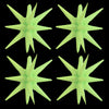 TONIFUL 4 Pcs 22inch 4D Light Green Explosion Star Mylar Balloons for Party Backdrop Christmas,New Year Birthday, Wedding Baby S