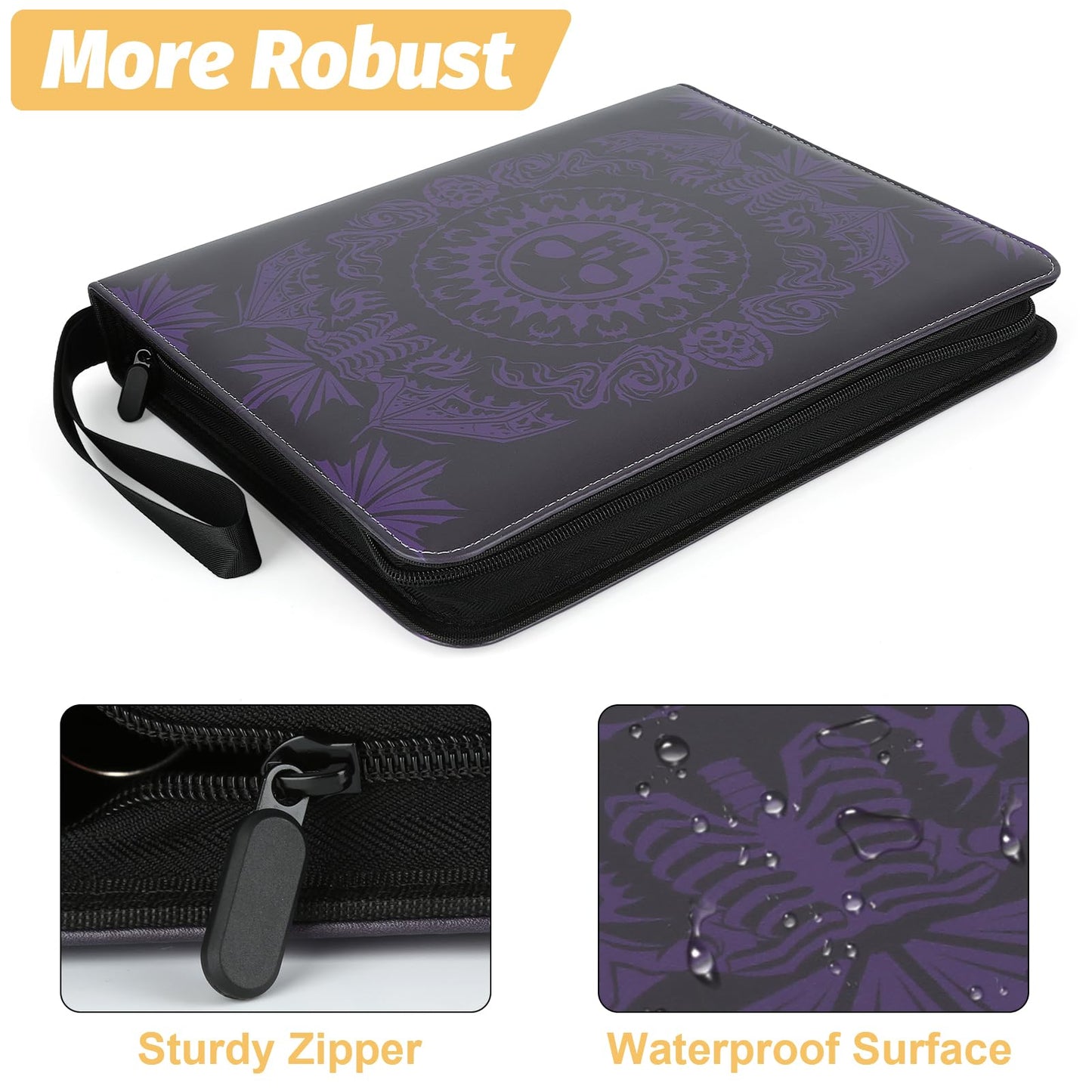 MTGPRO 9-Pocket Card Binder for MTG 720 Double Sided Pocket PU Trading Collection Binder enhanced Collector Card Album for MTG TCG Yugioh Game Cards(Purple)